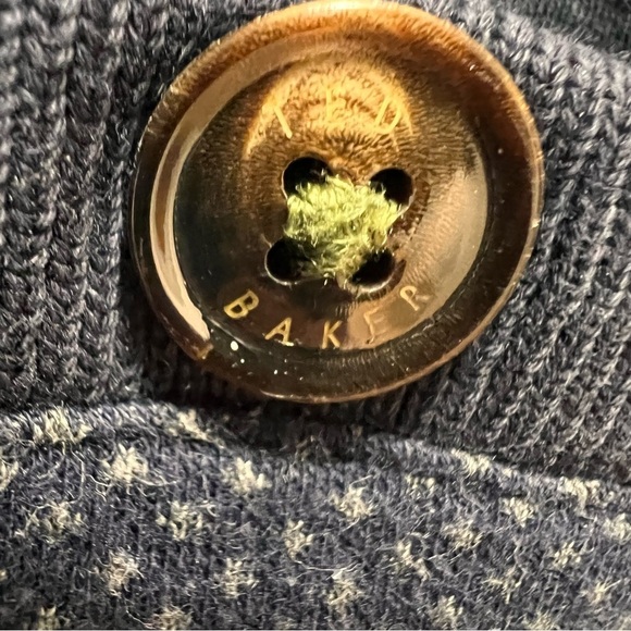 Ted Baker London Navy Blue Button Down Cardigan Sweater Size 4 Large - Picture 5 of 12